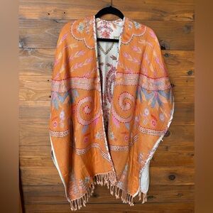 Beautiful, Boho, reversible fringed wrap.